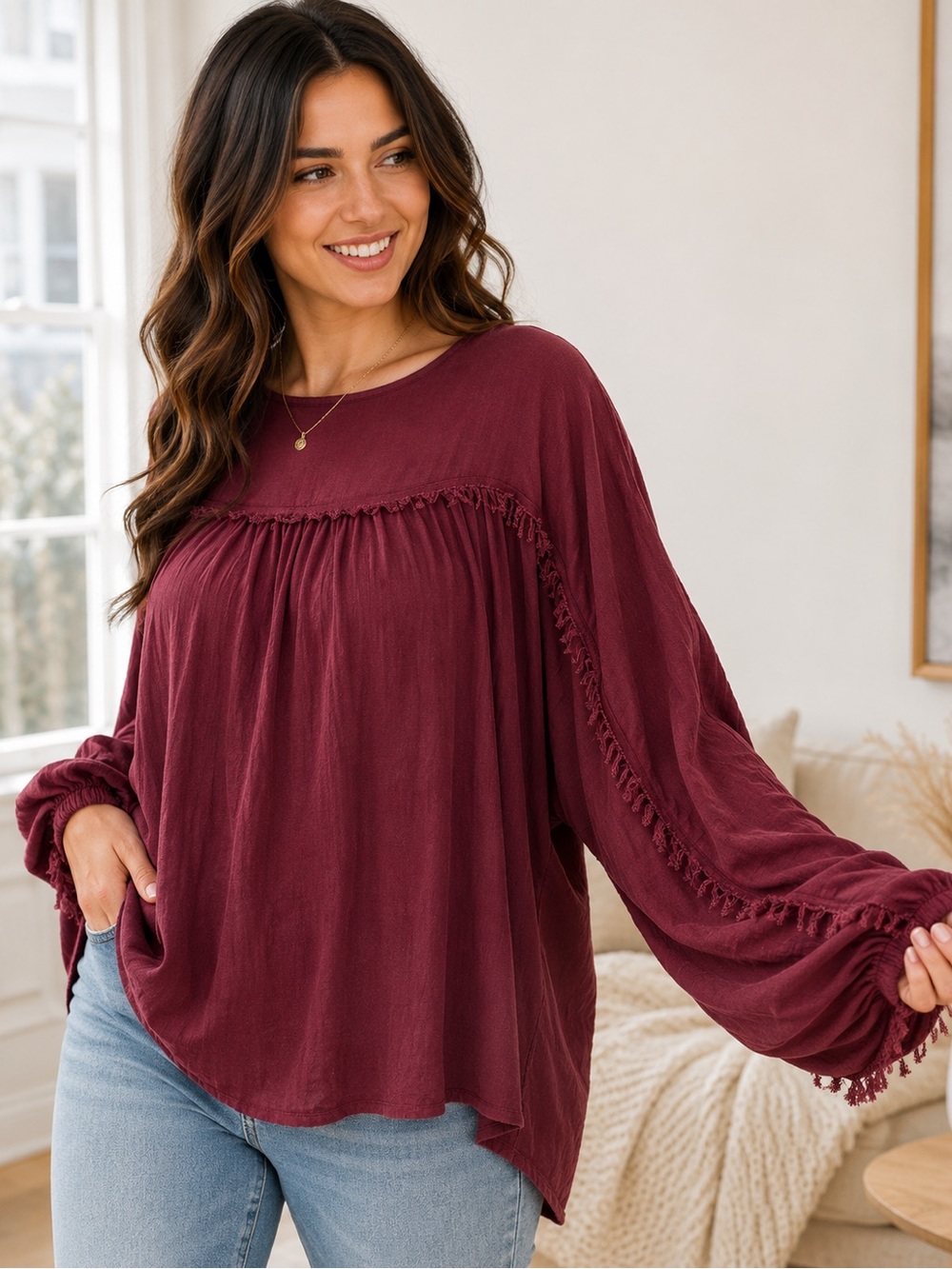 ANDREE BY UNIT WINE Blouse